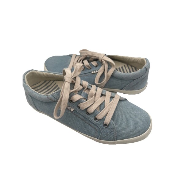 Taos Shoes - Taos Womens Chambray Light  Star Denim Casual Lace Up Shoes Size 8